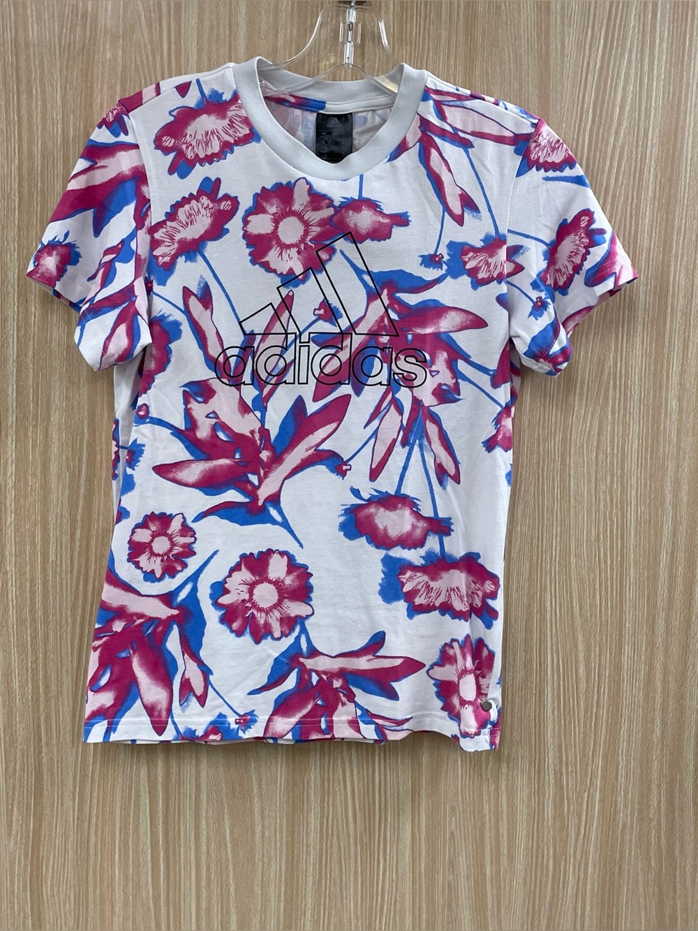 Adidas white floral top size XS